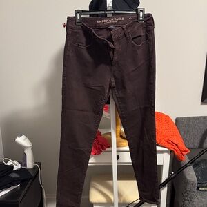American Eagle Outfitters maroon Super Stretch Jeans